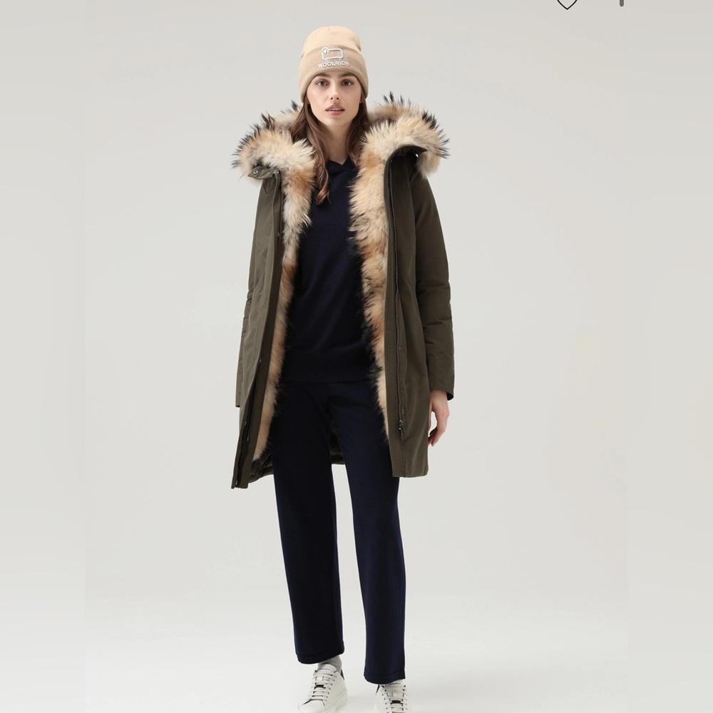 Woolrich Fur Green Down Coat XS